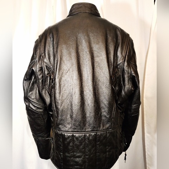 First Leather Apparel Moto Leather Coat Men, Black,Thinsulate, ZipUp, Pockets,XL - Picture 3 of 16
